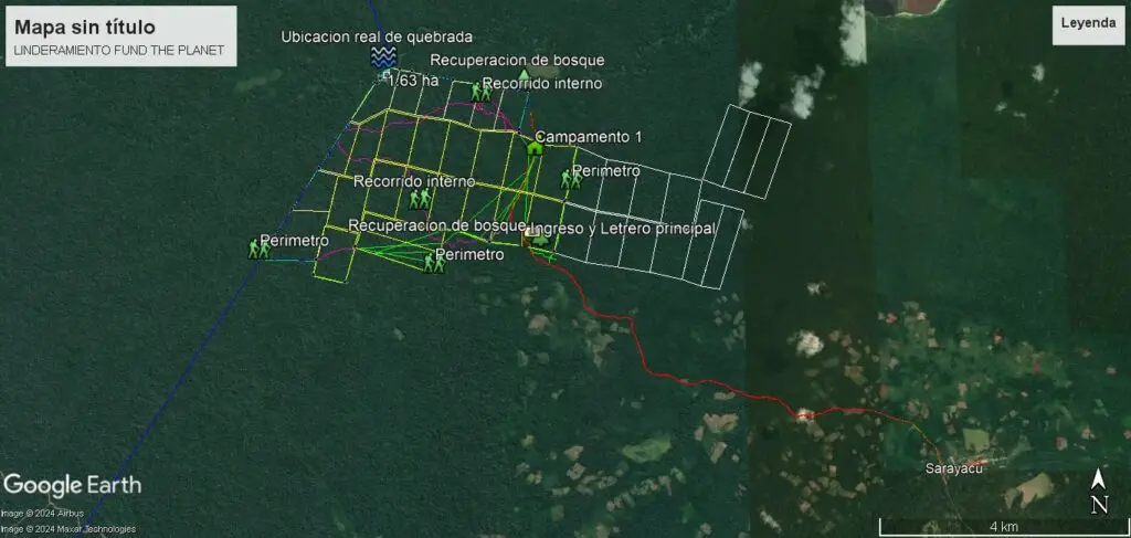 Satellite Imagery with overlay of proposed pinning project area
